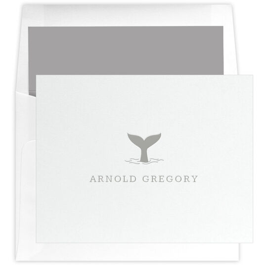 Whale Tail Folded Note Cards - Letterpress